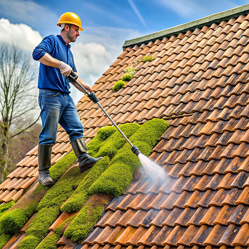 nettoyeur-avec-laveur-a-pression-sur-le-toit-de-la-maison-nettoyant-les-carreaux-du-toit-enlevant-la-mousse-et-les-mauvaises-herbes